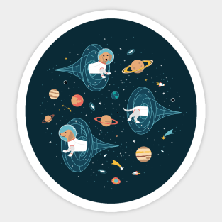 Dachshunds Space Travellers Sticker